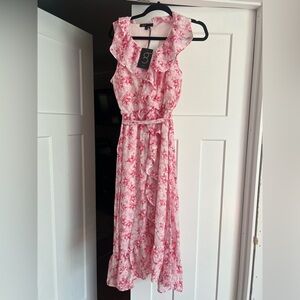 Gibson Pink and White Floral Dress (XS NWT)